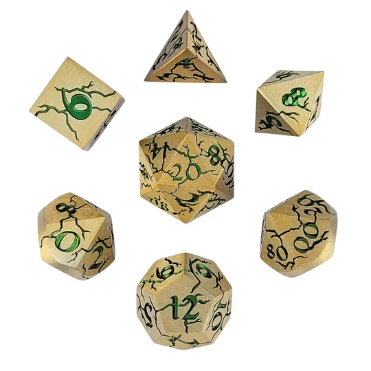 Forged Gaming: Cracked Looters Gold - Metal RPG Dice Set - Image 3