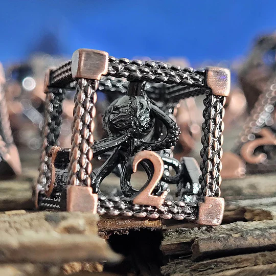 Forged Gaming: Deep Dreamer Copper - Hollow Metal RPG Dice Set - Image 2
