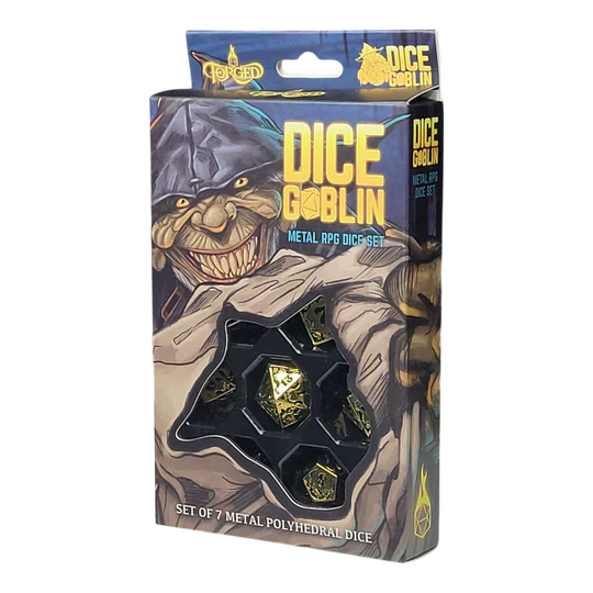 Forged Gaming: Dice Goblin - Devouring Mystery - Black and White - Metal RPG Dice Set - Image 2