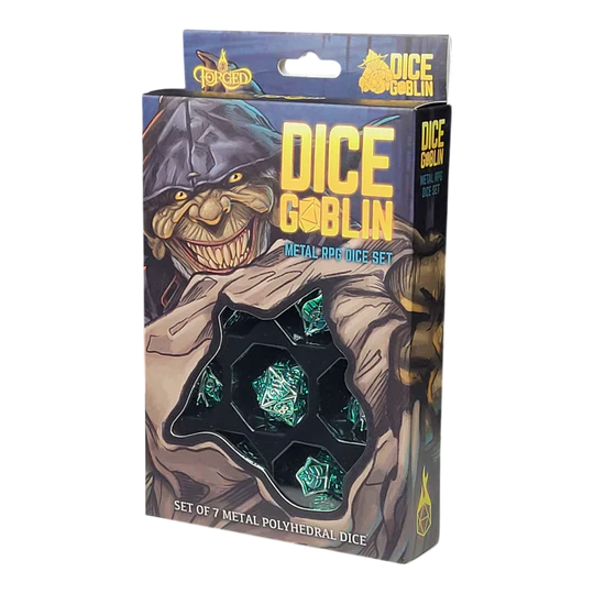 Forged Gaming: Dice Goblin - Leaves - Metal RPG Dice Set - Weathered Gold - Image 2