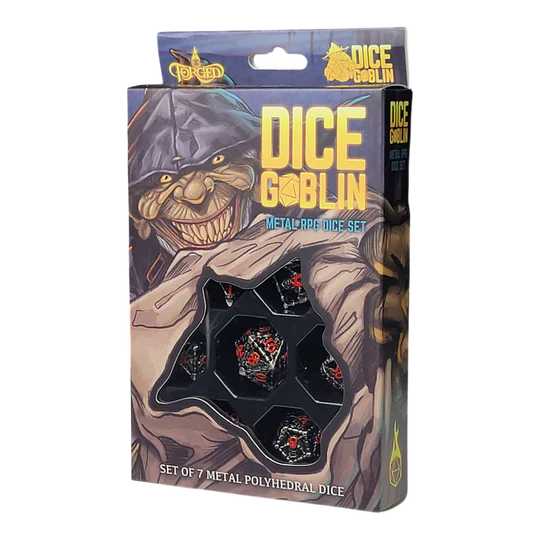 Forged Gaming: Dice Goblin - Reaper's Confine Hollow Silver with Red - Metal RPG Dice Set - Image 2