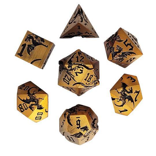 Forged Gaming: Dragon Attack Bronze Black Metal RPG Dice Set of 7 - Image 3