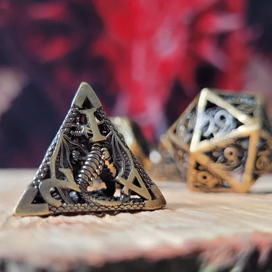 Forged Gaming: Dragon Rampant Bronze - Hollow Metal RPG Dice Set - Image 2