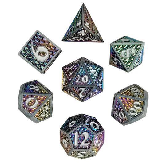 Forged Gaming: Dragon Scale - Rainbow Dragon - Metal RPG Dice Set - Image 3
