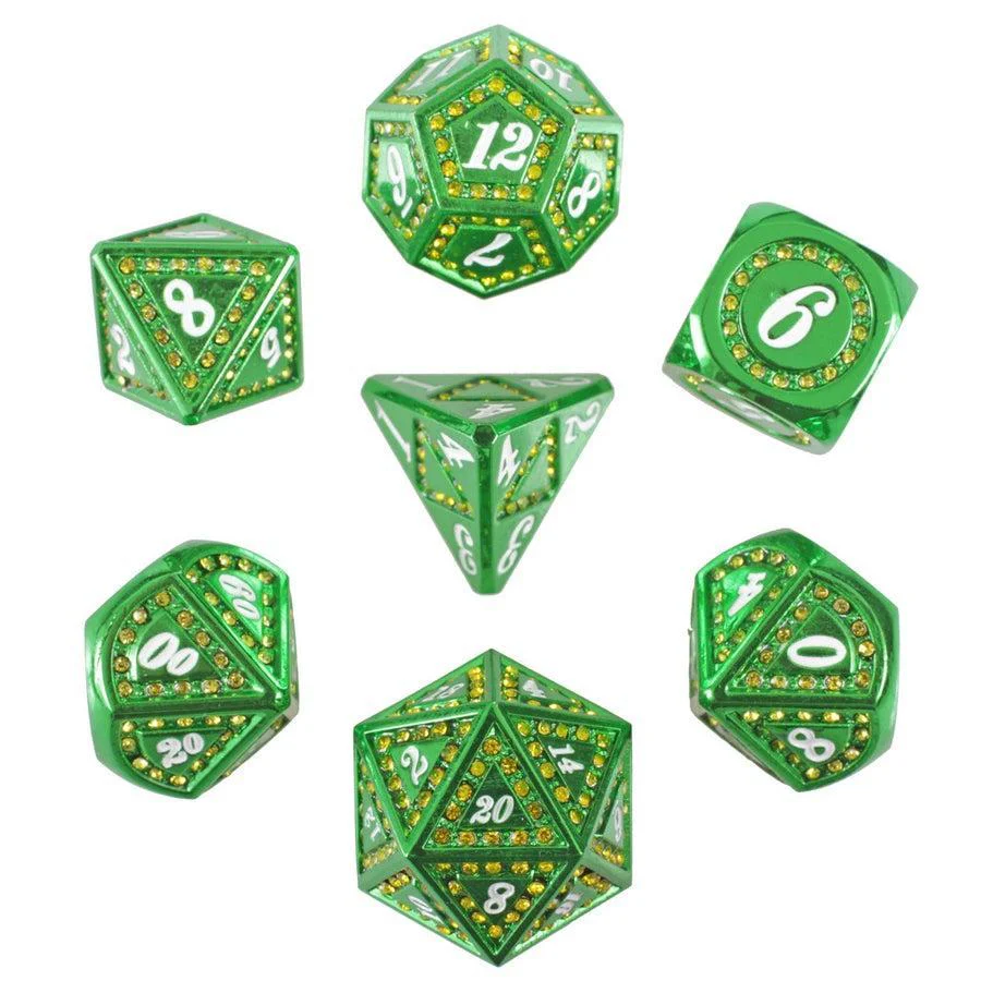 Forged Gaming: Emerald Lust - Metal RPG Dice Set