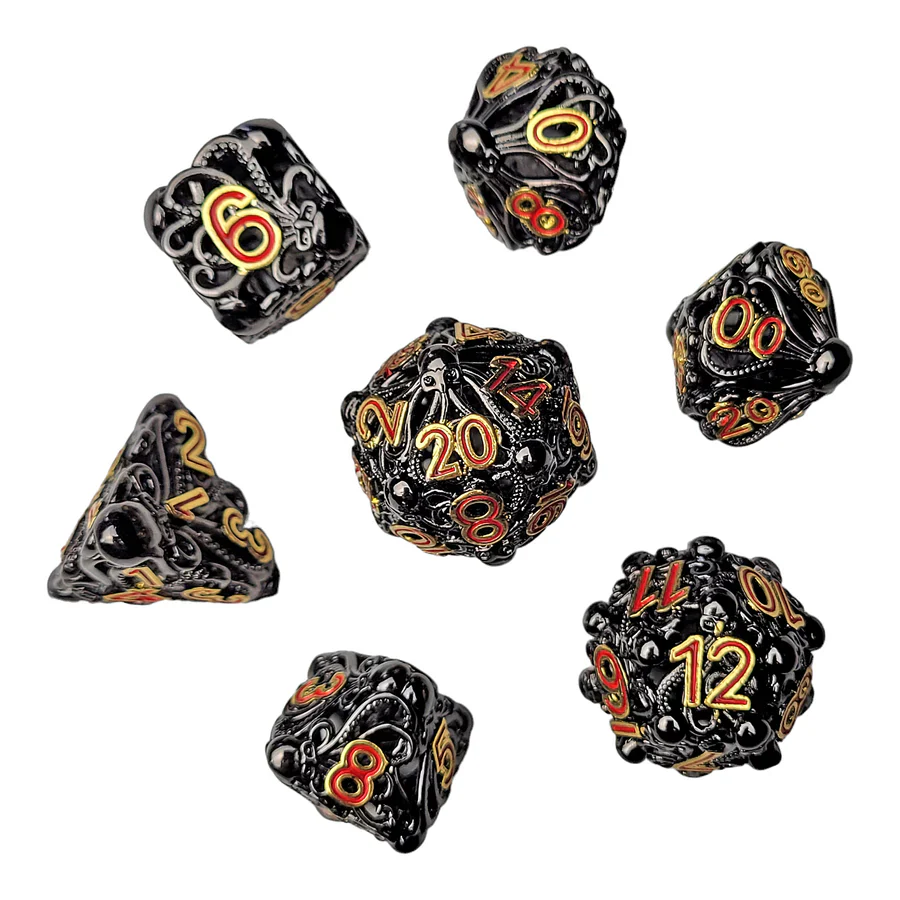 Forged Gaming: Fathomless Fate Black Hollow Metal RPG Dice Set