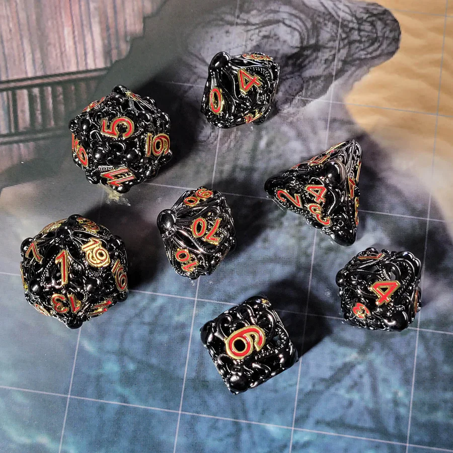 Forged Gaming: Fathomless Fate Black Hollow Metal RPG Dice Set - Image 2