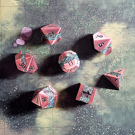 Forged Gaming: Galactic Flow Copper Green - Metal Dice Set - Image 2