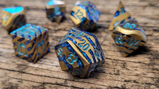 Forged Gaming: Ink-U-Bus - Banded Metal RPG Dice Set (7)