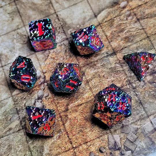 Forged Gaming: Meteorite Spectrum Metal RPG Dice Set of 7 - Image 2