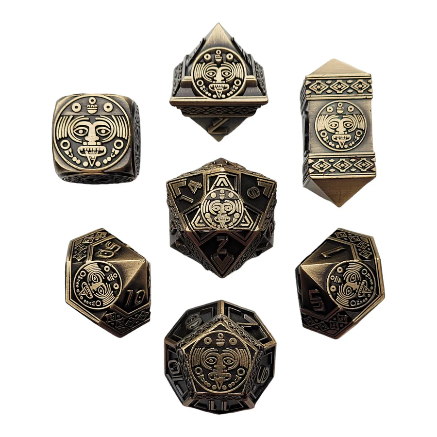 Forged Gaming: Nahuatl's Chance Bronze - Metal RPG Dice Set
