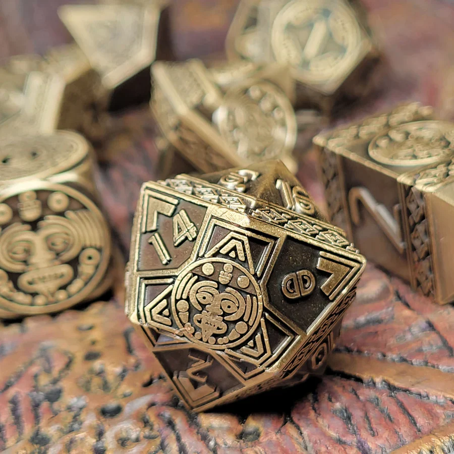Forged Gaming: Nahuatl's Chance Bronze - Metal RPG Dice Set - Image 2