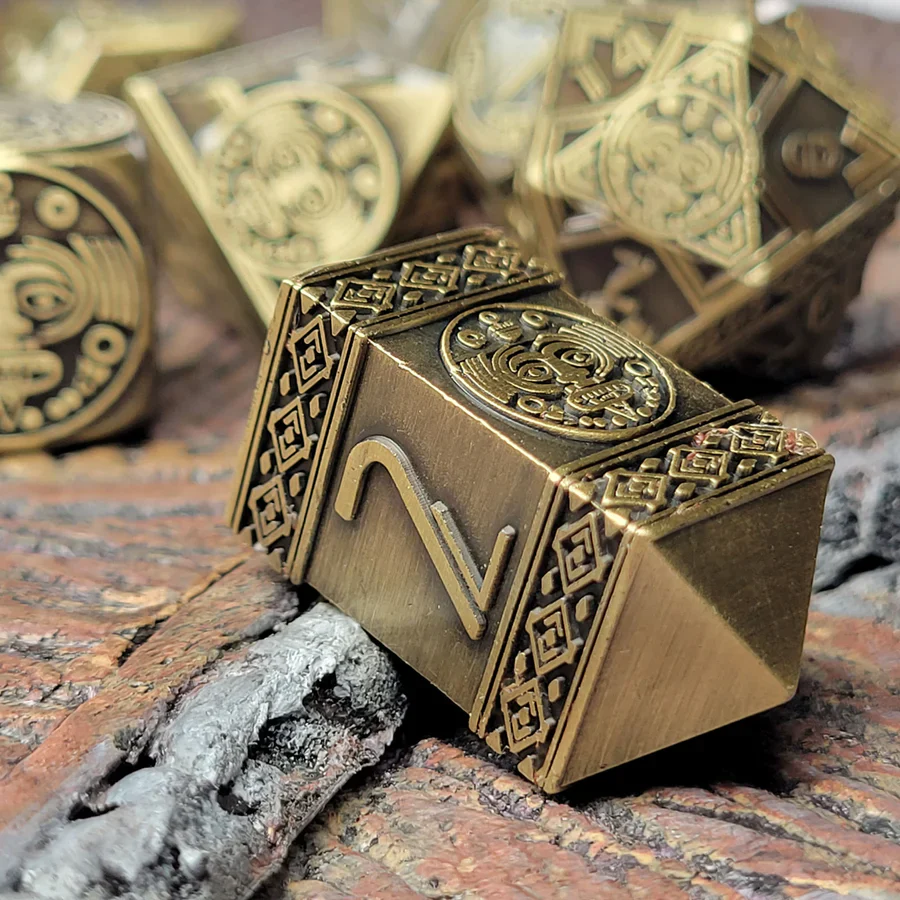 Forged Gaming: Nahuatl's Chance Bronze - Metal RPG Dice Set - Image 3