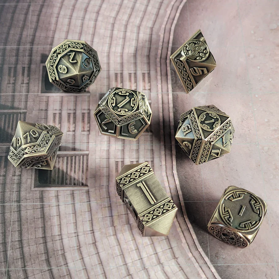 Forged Gaming: Nahuatl's Chance Bronze - Metal RPG Dice Set - Image 6