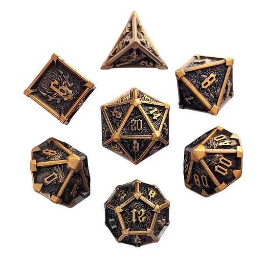 Forged Gaming: Ossuary Obscura Bronze - Metal RPG Dice Set - Image 3