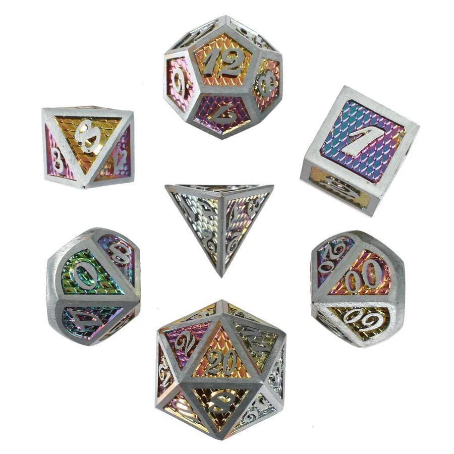 Forged Gaming: Rainbow Dragon - 7 Set of Metal Dice
