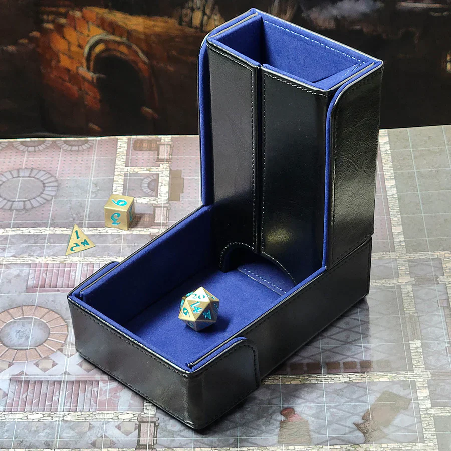 Forged Gaming: The Keep - Compact Magnetic Dice Tower and Dice Tray (Blue)