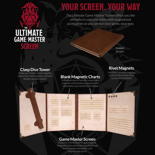 Forged Gaming: Ultimate Game Master Screen: Core Screen Portrait (Brown) - Image 2