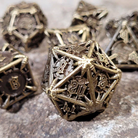 Forged Gaming: War Chief Bronze - Hollow Metal RPG Dice Set