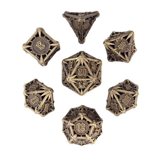 Forged Gaming: War Chief Bronze - Hollow Metal RPG Dice Set - Image 3