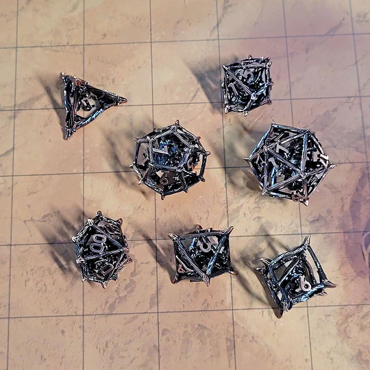 Forged Gaming: Wicker Dragon Copper - Hollow Metal RPG Dice Set - Image 2