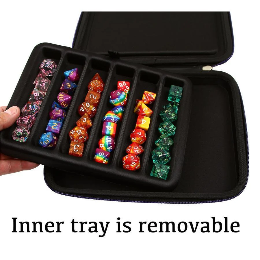 Forged Gaming: Zip-Close Dice Box & Storage Case with Removable Dice Tray - Purple - Image 2