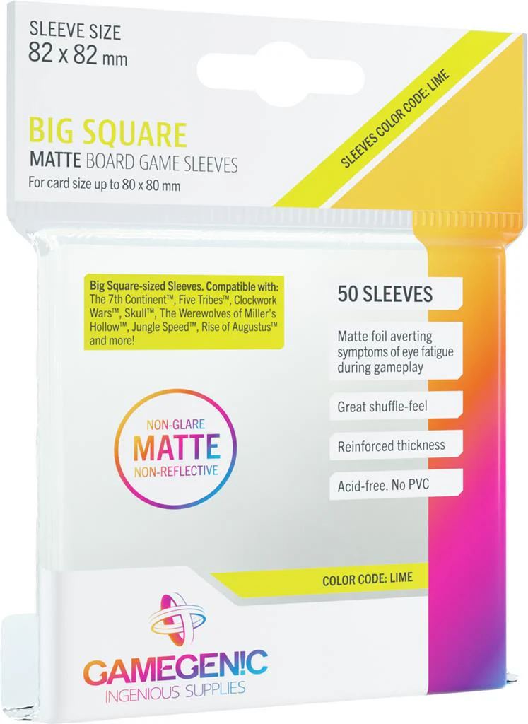 GameGenic: MATTE Board Game Sleeves - 82 x 82mm Big Square Sized (50) (GG1060)