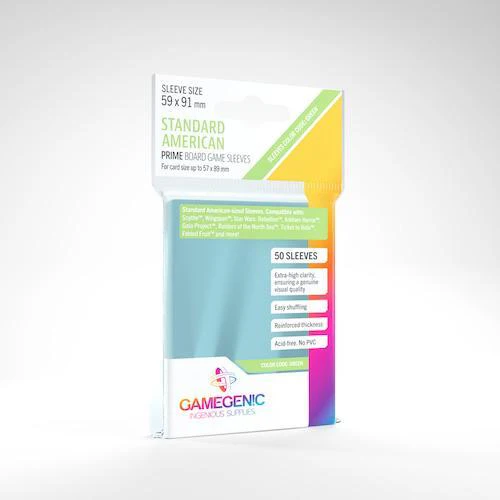 GameGenic: PRIME Board Game Sleeves - 59 x 91mm Standard American-Sized  (50) (GG1051)