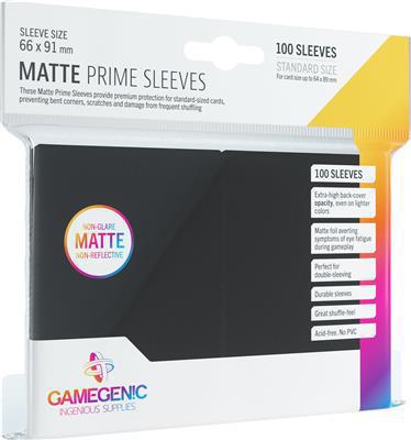 Gamegenic: PRIME Matte Standard Card Game Sleeves - Black - 66 x 91mm (100)