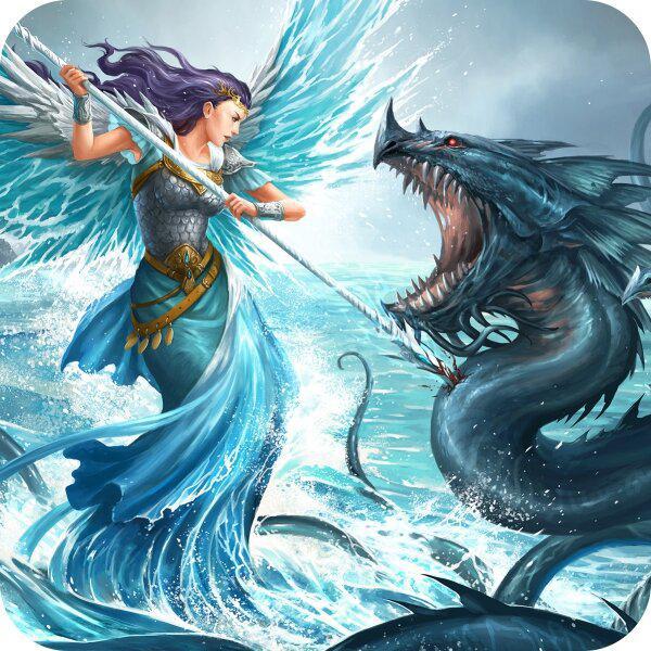 GamerMats: Dragon Art Coaster - Aquatic Angel