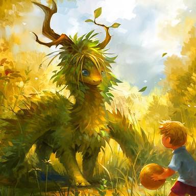 GamerMats: Dragon Art Coaster - Dragon, Ball and Boy
