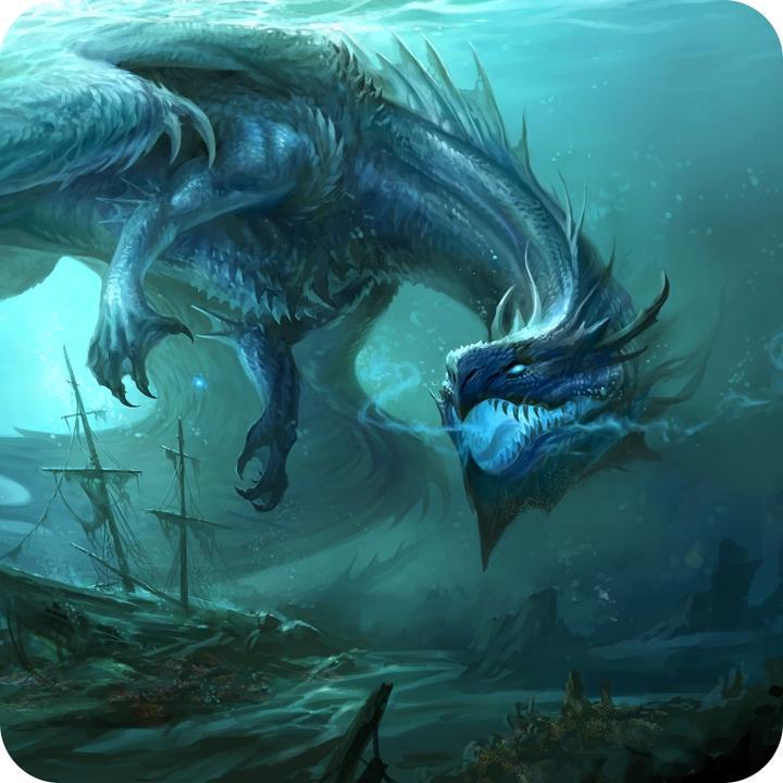 GamerMats: Dragon Art Coaster - Dragon from the Depths