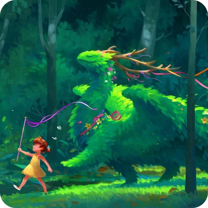 GamerMats: Dragon Art Coaster - Forest Parade