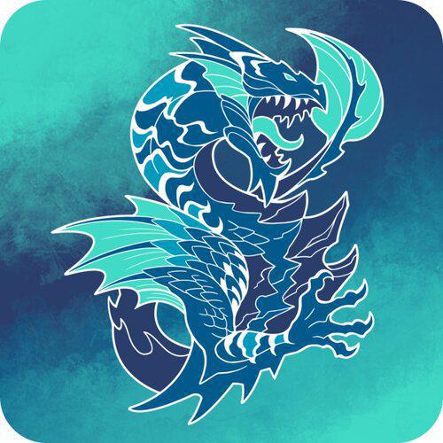 GamerMats: Dragon Art Coaster - Blue Dragon