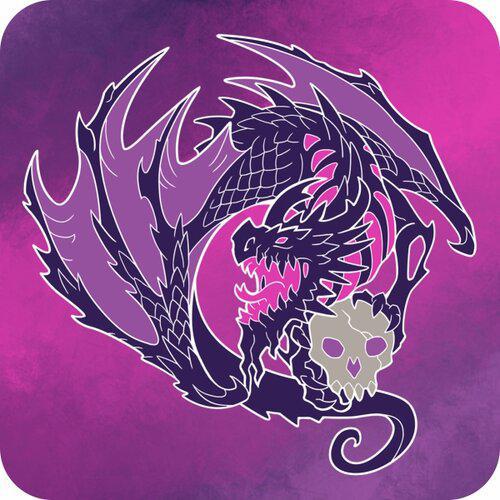GamerMats: Dragon Art Coaster - Black Dragon