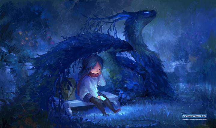 GamerMats: Dragon Stories - 14"x24" Stitched Gaming Playmat