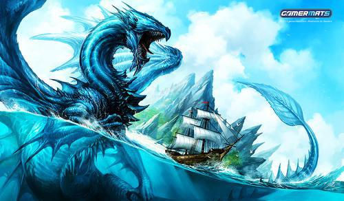 GamerMats: Island Guardian - 14"x24" Stitched Gaming Playmat