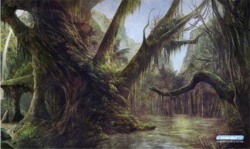 GamerMats: Swamp - 14"x24" Stitched Gaming Playmat