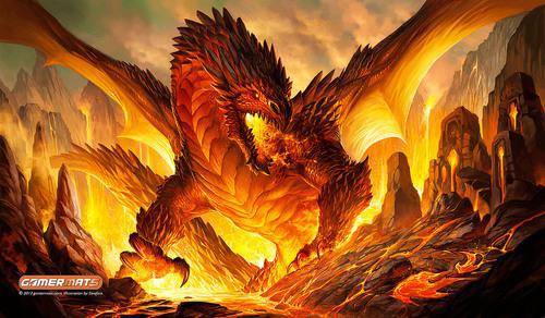 GamerMats: Fire Bringer - 14"x24" Stitched Gaming Playmat