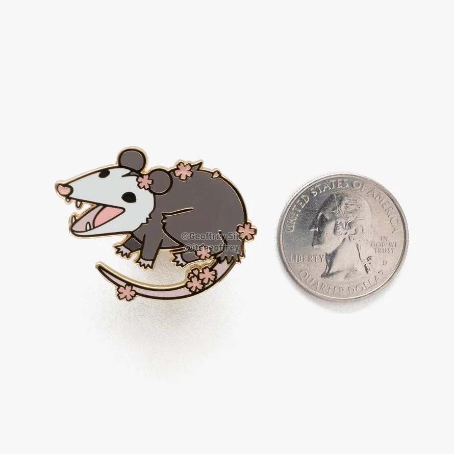 Geoffrey Siu Art: Cherry 'possum - Enamel Pin - Image 4