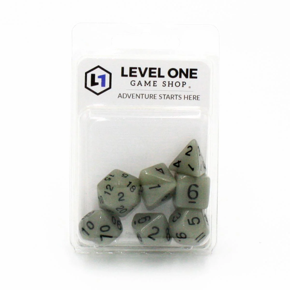 "Glowing Goo" - White Glow in the Dark - Polyhedral Dice (7) - Level One Dice - Image 3