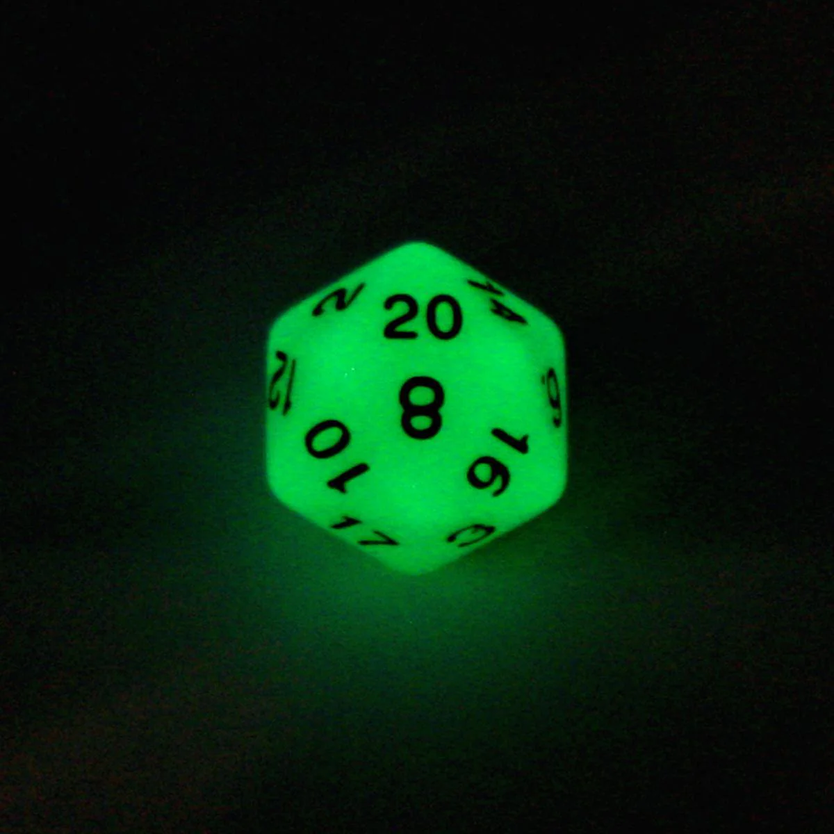 "Glowing Goo" - White Glow in the Dark - Polyhedral Dice (7) - Level One Dice - Image 6