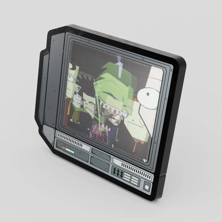 GoopyGoblins: 2.5" Lenticular Anime - Invader Zim CRTV - Enamel Pin - Image 3