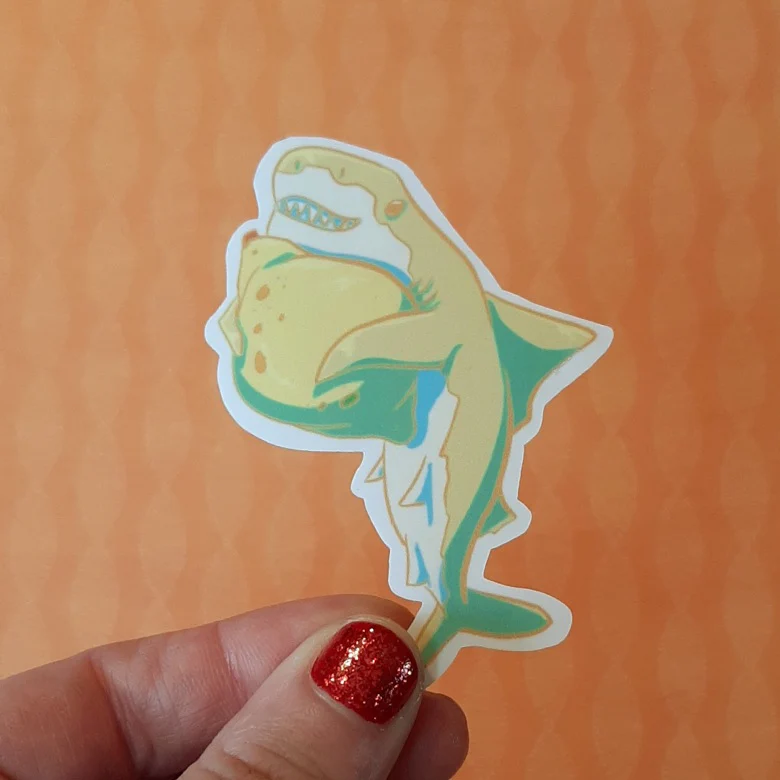 Haunted Amusement Park: Lemon Shark - Matte Sticker
