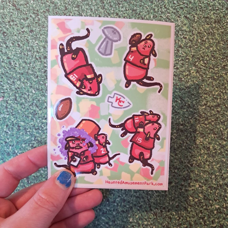 Haunted Amusement Park: Sport Mousies - Sticker Sheet