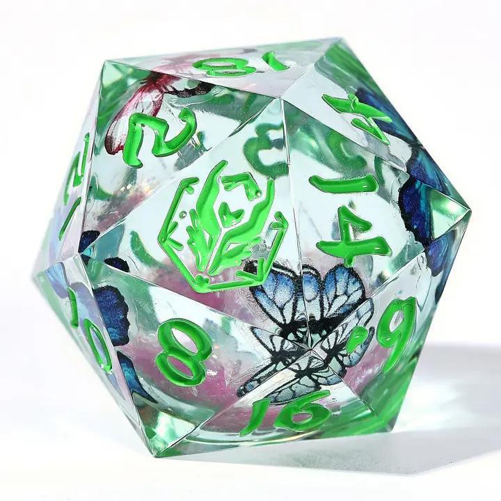HYMGHO Dice: Captured Magic Handmade Sharp Edge Resin Dice - Dream Wing - Image 3
