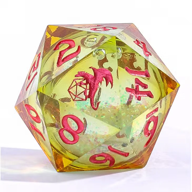 HYMGHO Dice: Captured Magic Handmade Sharp Edge Resin Dice - Liquid Core - Mystic Meadow - Image 3