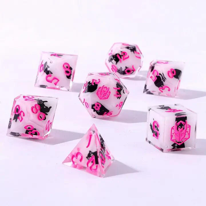 HYMGHO Dice: Captured Magic Handmade Sharp Edge Resin Dice - Scaredy Cat - Image 2