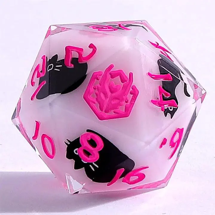HYMGHO Dice: Captured Magic Handmade Sharp Edge Resin Dice - Scaredy Cat - Image 3