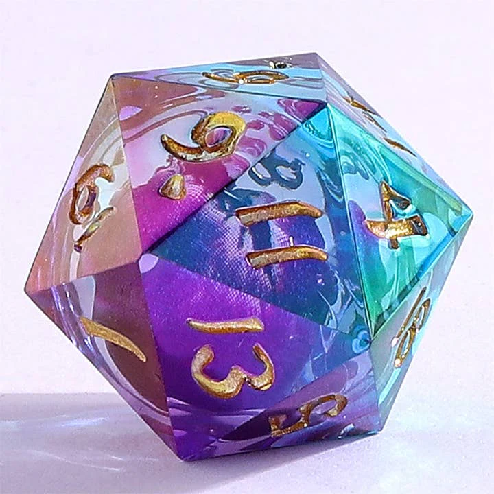 HYMGHO Dice: Hand Sanded Sharp Edge Resin Dice - Always Watching - Oil Eye - Image 3